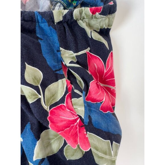 Island Trader Hibiscus Floral Rayon Capri Pant Size Large Vintage - Picture 9 of 16